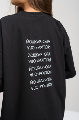 Футболка женская оверсайз черный "Йошкар-Ола"