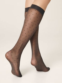 Цена за 2 пары. Носки Удлиненные CONTE Гольфы женские DOTS grafit - Conte elegant фото 2