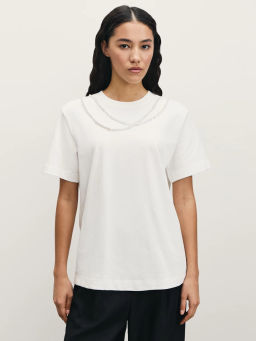 Футболка с декоративными бусами / Zarina  фото 3