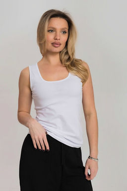Майка из кулирки с лайкрой М326013б белый