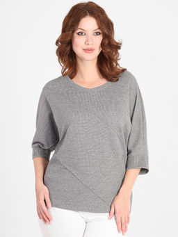 Блузка летучая мышь праздничная теплая - Almond фото 3