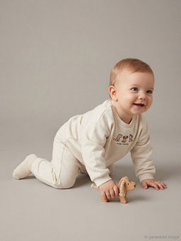 Bisiklet Yaka Erkek Bebek Kal?n Sweatshirt ve E?ofman Alt?