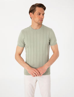 _a_la Slim Fit %100 Pamuk Bisiklet Yaka Triko Ti__rt
