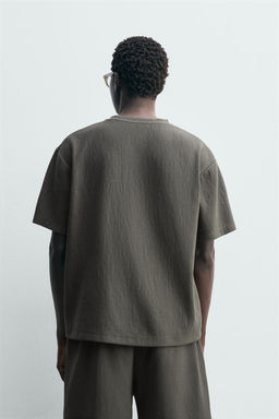 CAMISETA RELAXED FIT ESTRUCTURA / Verdoso - Zara фото 3
