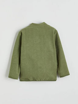 Kolej Yaka Basic Uzun Kollu Erkek ?ocuk Fermuarl? Sweatshirt