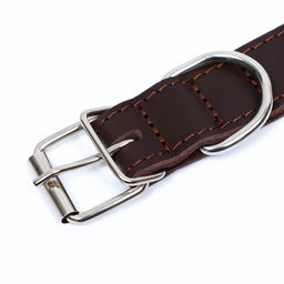 Ошейник кожаный двухслойный на замше, 2,5 см, ОШ 29-39, коричневый - Пижон фото 5