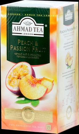AHMAD TEA. Flavoured Collection. Peach & Passion Fruit карт.пачка, 25 пак.