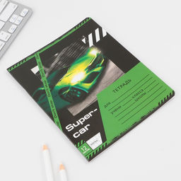 Тетрадь А5, 12 листов на скрепке в клетку Super car, 5 видов МИКС, белизна 96% . - Artfox study фото 12