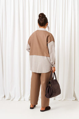 Костюм Beautiful Free 6438 какао+серая полоска