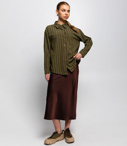 Рубашка #КТ8843 (1), хаки - Dommod фото 4