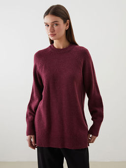 Bisiklet Yaka Oversize Kad?n Triko Tunik