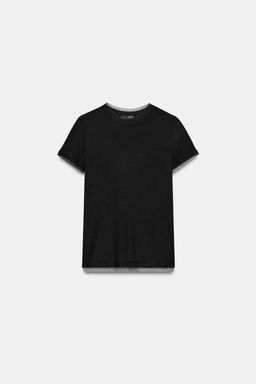T-SHIRT WITH TULLE DETAIL - Zara фото 4