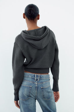 KNIT SWEATER WITH HOOD - Zara фото 6