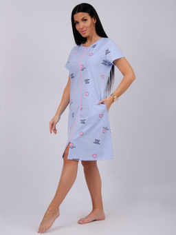 Халат Красотка 7 сердечки, трикотаж - Малина фото 3