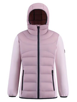 Куртка женская гибридная стёганая с капюшоном с графеновой подкладкой розового цвета 9630_1R