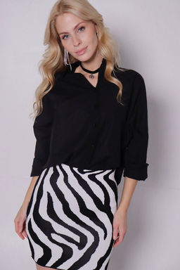 11417 Мини-юбка вязаная чёрно-белая - Martichelli фото 11