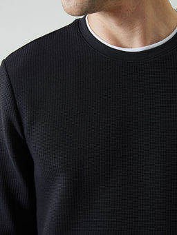 Bisiklet Yaka Uzun Kollu Erkek Sweatshirt
