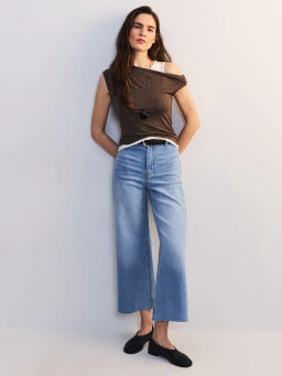 Джинсы укороченные с высокой посадкой ZR2604092323-101 / Zarina