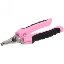 Цена за 2 шт. Когтерез для животных "ЗООУЛЬТРА", пружинный механизм, ручки прорезиненные - волна, цвет розовый / черный, 16см