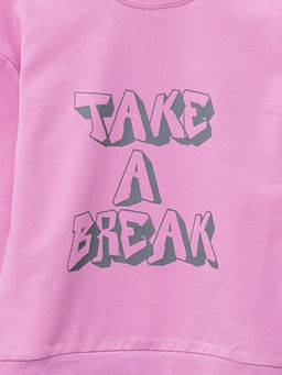 Bisiklet Yaka Bask?l? Uzun Kollu K?z ?ocuk Pijama Tak?m? - Waikiki фото 3