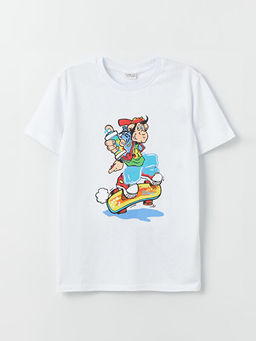 Bisiklet Yaka Nostaljik Maymun Bask?l? K?sa Kollu Erkek ?ocuk Ti??rt