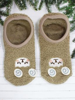 Носки-Тапочки МахровыеОвечки Коричневые - Krumpy фото 4