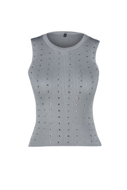 Gri Tas Detayl? Bisiklet Yaka Bluz TWOSS24BZ00125 - Trendyolmilla фото 7