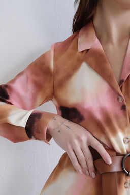 Платье-рубашка с английским воротником принт - Martichelli фото 269