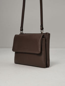 Сумка кожаная на плечо Deboro 31069 коричневый торф