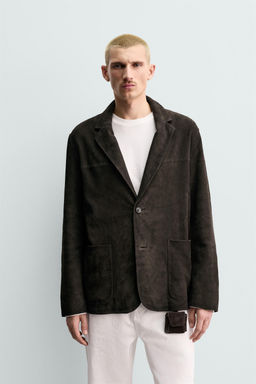 ORIGINS SUEDE LEATHER BLAZER - Zara фото 2