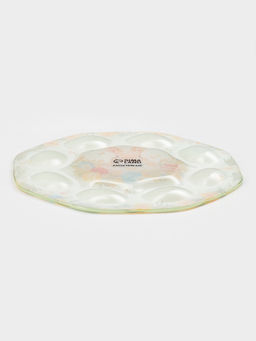 Подставка для яиц Доляна «Пасха. Кролик с бантиком», 22×22×1 см, 8 ячеек, стекло, разноцветная