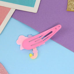 Цена за 2 шт. Набор для волос «Ширли», 2 резинки 5 см, 4 невидимки 5.5 см, зайка, розовый