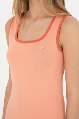 Женское трикотажное платье цвета лосося - U.s. polo assn фото 14