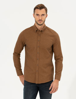 Kahverengi Slim Fit Uzun Kollu G_mlek