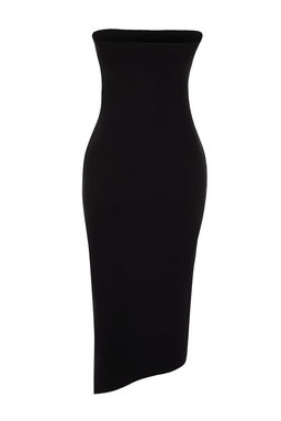 Siyah Midi Triko Straplez Premium Iplik/Ozel Iplik Triko Elbise TWOSS24EL00306 - Trendyolmilla фото 9