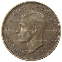 Монета 1/2 пенни 1938 года Австралия