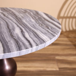 Стол кофейный, 41×41×57 см, алюминий, мрамор