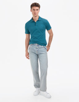 Z_mr_t Slim Fit %100 Pamuk K_vr_lmaz Polo Yaka Basic Ti__rt