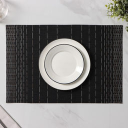 Набор салфеток сервировочных Доляна Инь, 4 шт, 3045 см, цвет чёрный  фото 6