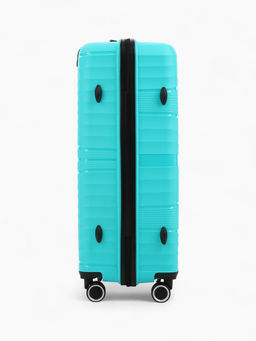 Чемодан на колёсах большой 111 л (L), на молнии, кодовый замок, 4 колеса, голубой