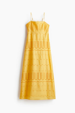 Vestido de tirantes espagueti con bordado ingl?s