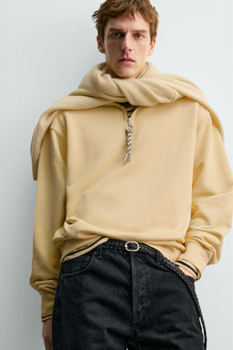 AARON LEVINE X ZARA QUARTER-ZIP SWEATSHIRT WITH TAPE DETAIL  фото 5
