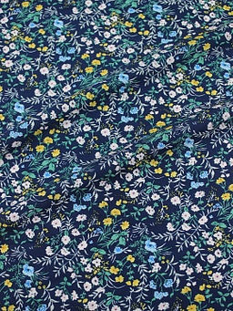 Штапель Полевой аромат цв.темно-синий, ш.1.45м, вискоза-100%, 90гр/м.кв