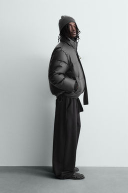 LEATHER EFFECT QUILTED JACKET - Zara фото 13