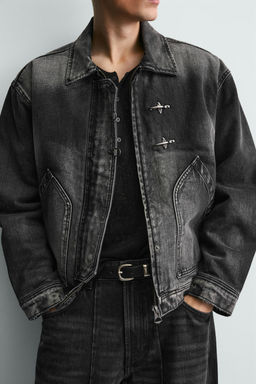 CAZADORA DENIM BOXY FIT ALAMARES / Carb?n - Zara фото 6