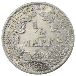 1/2 марки 1913 года F Германия