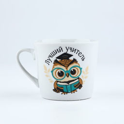 Кружка с ложкой керамическая «Лучший учитель», 180 мл