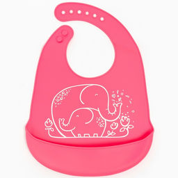 Нагрудник для кормления детский, силиконовый, с карманом, цвет розовый