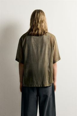 CAMISA FLUIDA JACQUARD / Khaki - Zara фото 3