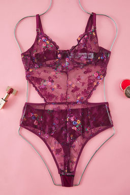 TRENDYOLMILLA Siyah Dantel Brodeli Cicekli Kaps?z C?tc?tl? Orme Body THMSS25BD00000  фото 5
